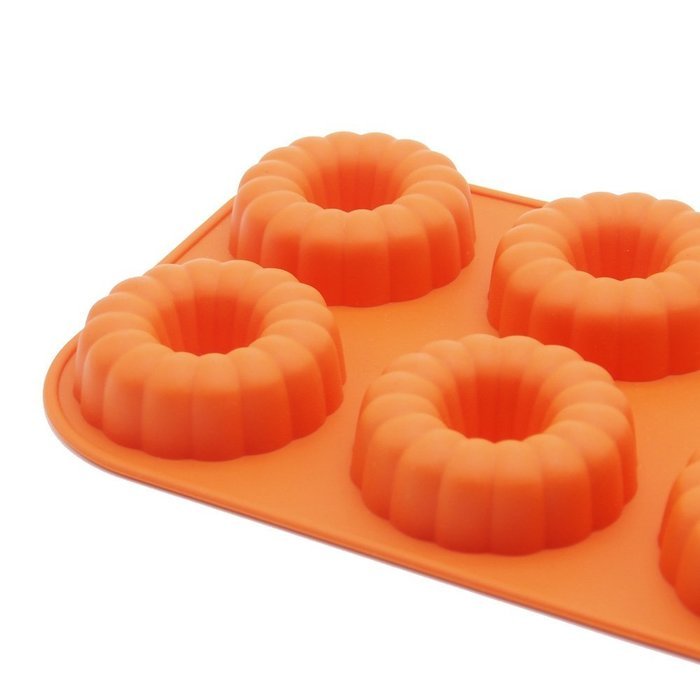 Marx&reg; 6-cavity Silicone Fancy Small Bundt Cake, Muffin Cups, Coffee Cake, Cupcake, Pudding,9 Inch X 6 Inch Sc6... N4