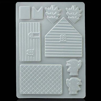Sher 3D Chocolate House Mold PP Food Grade Cake Biscuit Cookies Mould for Xmas Festival Kitchen Tools N5