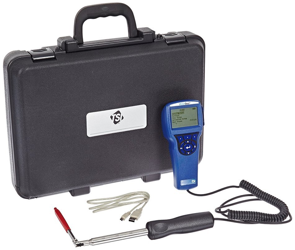 TSI 9545-A VelociCalc Air Velocity Meter with Articulated Probe, Humidity and Data Logging, 0 to 6000 ft/min Velocity...