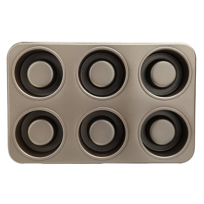 Whitelotous 6 Integrated Cups Muffin Top Pan Baking Cake Mould Cookie Tray Jelly N3