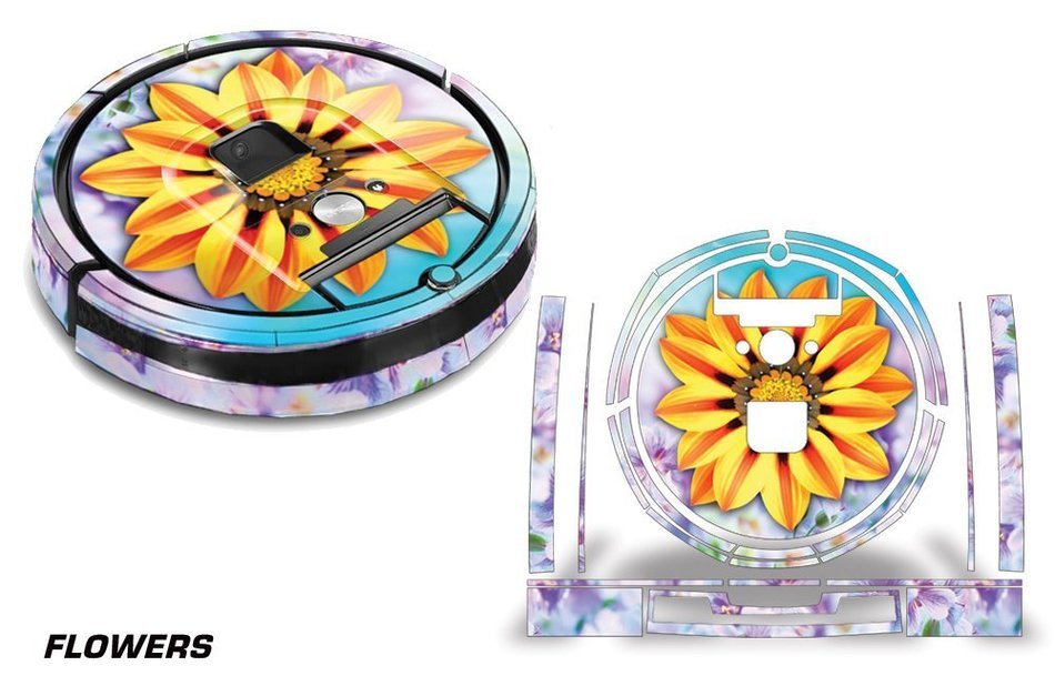 Skin Decal Wrap For iRobot Roomba 980 Vacuum Stickers Accessory Kit FLOWERS
