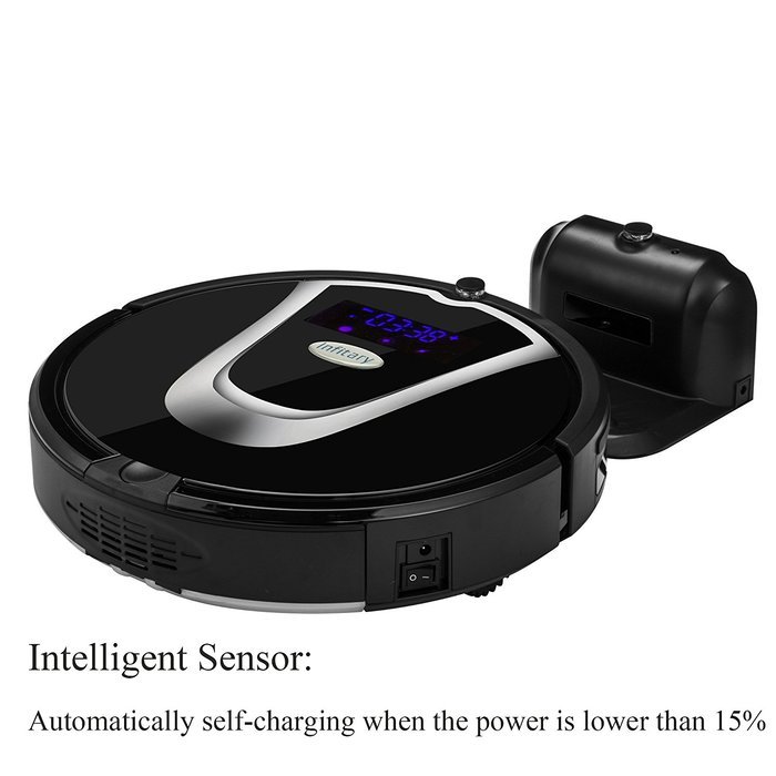 Infitary Robotic Vacuum Cleaner with Self Charging, Drop Sensing, Time Setting，Auto/ Spot/ Edge/ Scheduled/ Cruise... N2