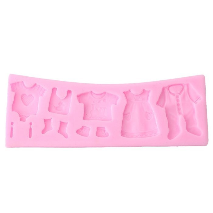 Baby Shower Clothes Hanger Cake Decorating Fondant Silicone Mold Chocolate Candy Cupcake Mold
