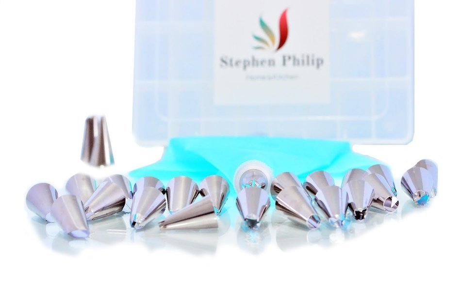 Piping Tips Cake Decorating with Silicone Pastry Bag (27-Piece) Piping Set , Chocolate Writing Pen Frosting Kit... N2
