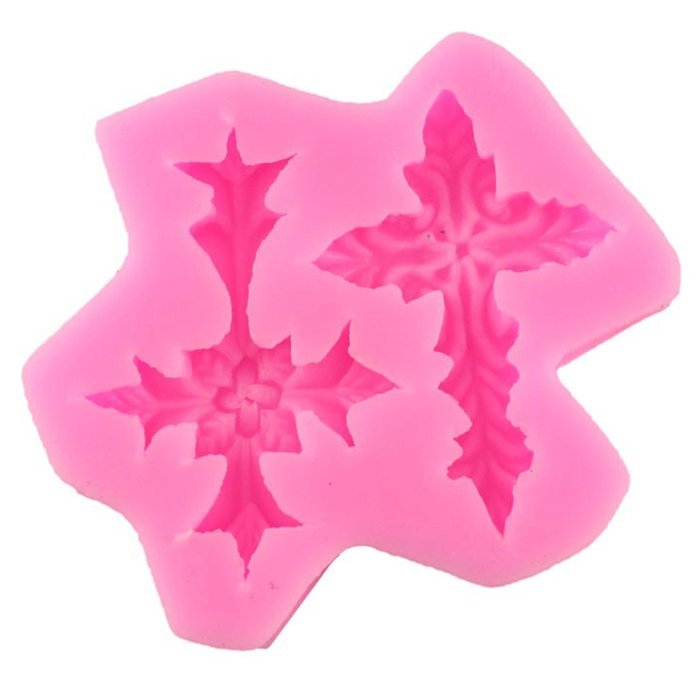 Mujiang 4-Capacity Cross Silicone Clay Fimo Sugarcraft Candy Fondant Molds N25