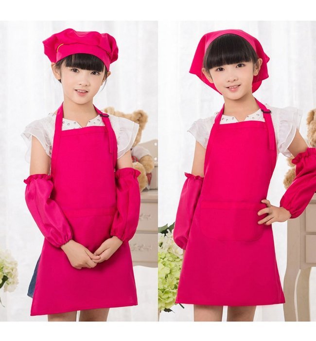 Unisex Kids Cooking Painting Gardening Apron Baking Personalized Childrens Apron(RRD,XL)