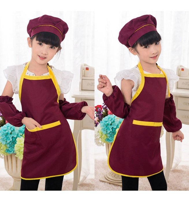 Unisex Kids Cooking Painting Gardening Apron Baking Personalized Childrens Apron(RRD,XL) N5