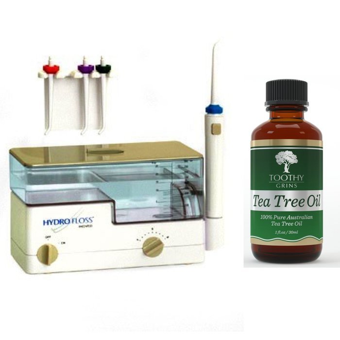 Hydrofloss Oral Irrigator Plus Free Premium Tea Tree Oil By Toothy Grins Bundled Package N3