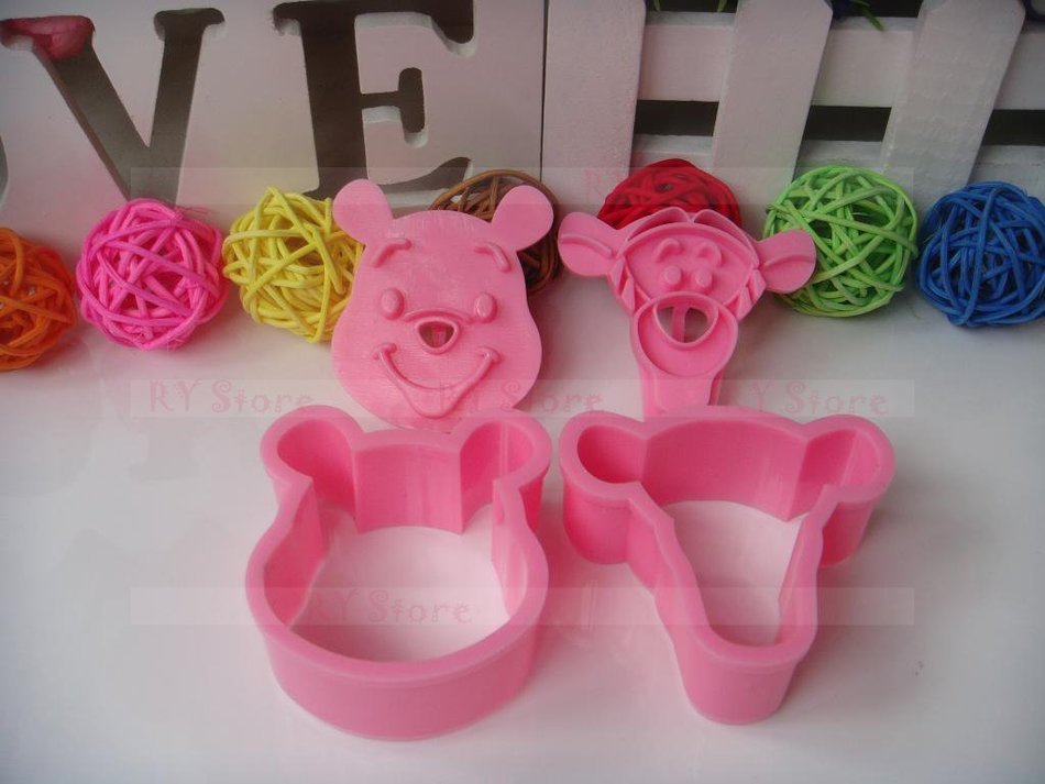 1 Set Cute Laughed Tiger Winne Bear Design Baking Cookie Fondant Cake SugarCraft Biscuit Chocolate Clays DIY Modelling... N2