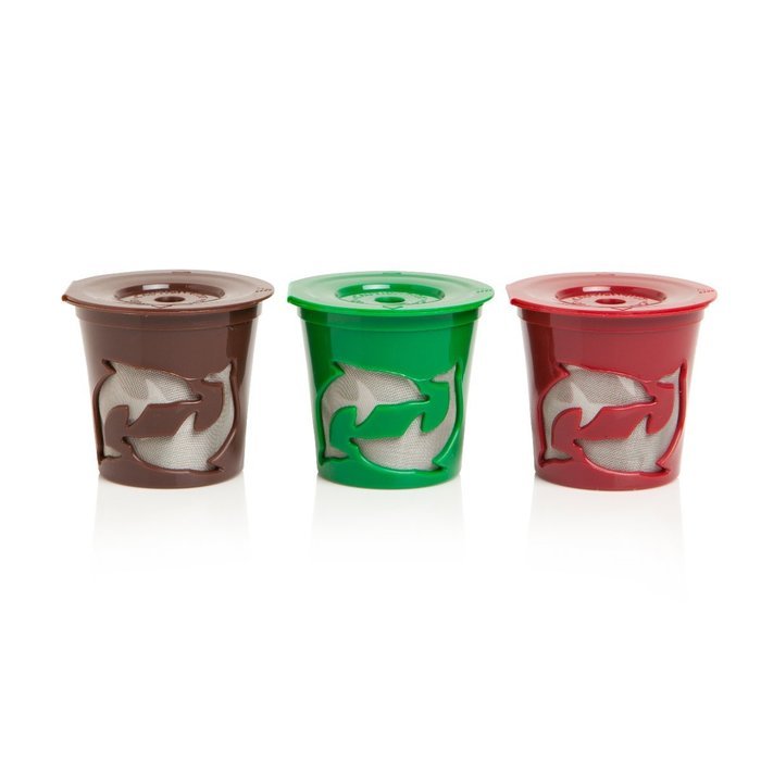Filip Coffee - Refillable K-Cup Pods for Keurig Machines - 8ml Scoop Included - Set of 3 Pods (Multi-Color) N3