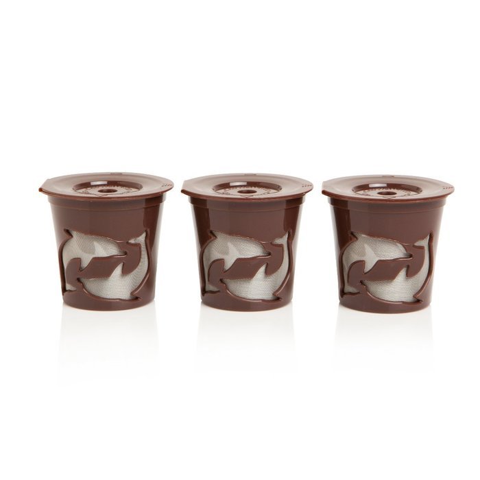 Filip Coffee - Refillable K-Cup Pods for Keurig Machines - 8ml Scoop Included - Set of 3 Pods (Multi-Color) N6