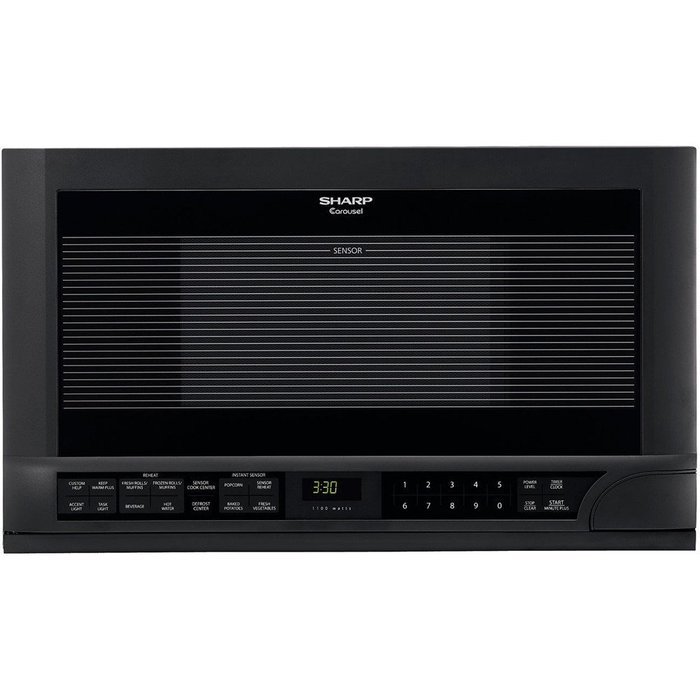 Sharp 1.5 Cu. Ft. 1100W Over-The-Counter Microwave, Microwave Oven, Black finish