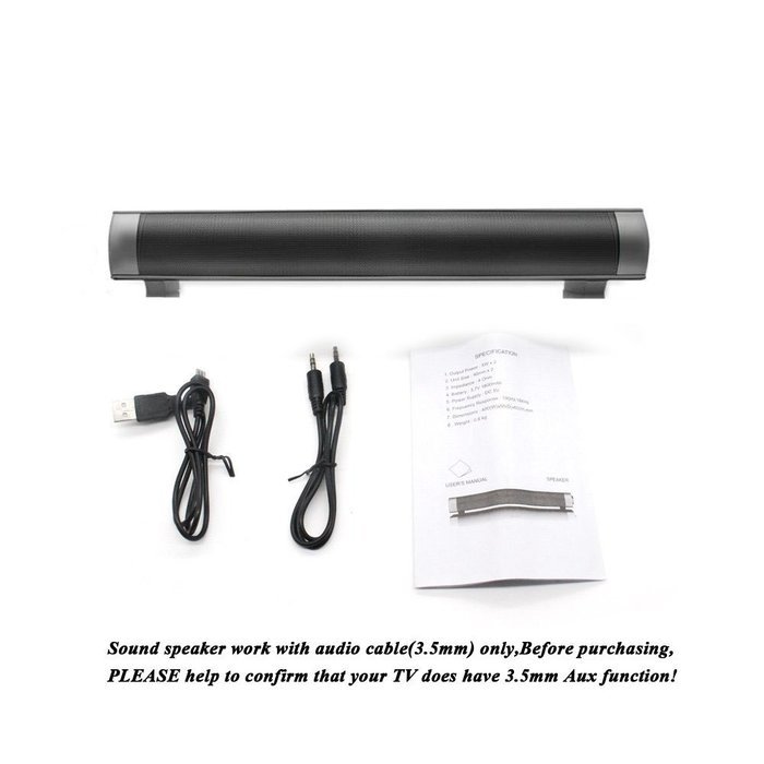 ELlight Bluetooth Small Sound Bar 3.0 Channel 15.7in 10W(2X5W) Wireless Subwoofer Stereo Speaker,Silver