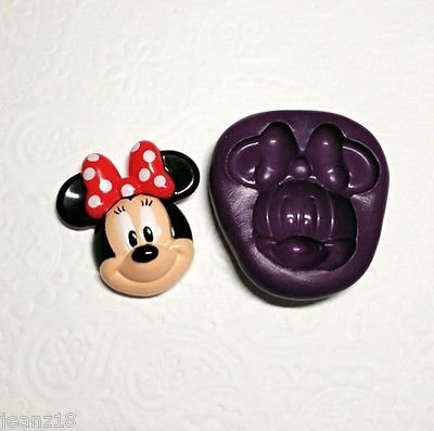 Silicone Mold 2D Minnie Mouse (36mm) Fondant Candy Chocolate Cookie Soap Clay N3