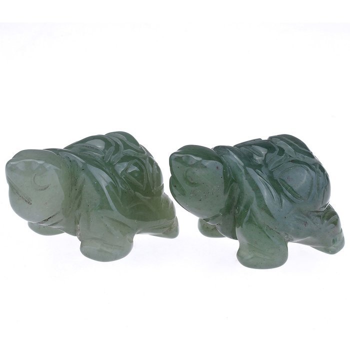 JOVIVI 1pc Natural Carved Gemstones Tortoise Figurine 1.5'' Room Decoration, with Gift Box (Opalite) N2