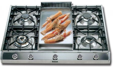 Ilve UHP965FD 36" Professional Gas Cooktop with 4 Brass Burners Flame Failure Safety Device Griddle Electronic...