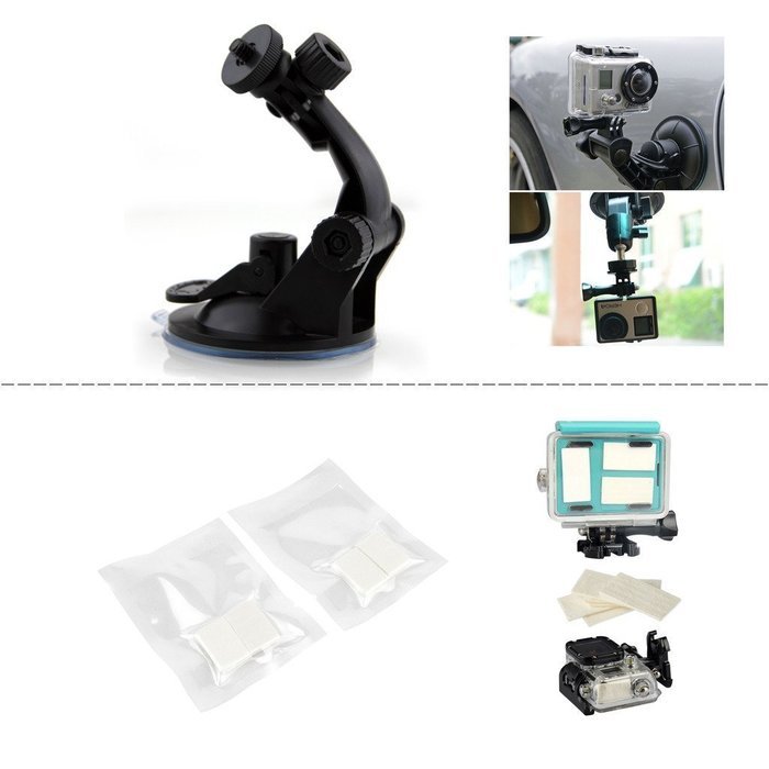 HEARTFEEL 40-In-1 Sport Accessory Kit Suction cup Carring Case for GoPro Hero4 Session Hero 3 3+ 4 SJ4000 5000... N2