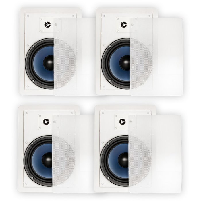 Blue Octave RW83 In Wall 8" Speakers 3 Way Home 1520 Watts New 2 Pair Pack RW83-2PR N2