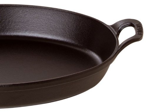 Staub Oval Roasting Dish - 9.5" x 6.75" - 1Qt - Black Matte N3