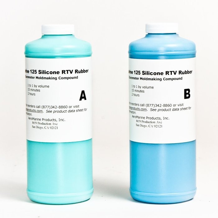 Simple 1:1 mix silicone mold making rubber, AM 125 1 half gallon