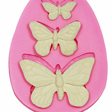 Sher 3 Hole Butterfly Silicone Mould Cake Decorating Silicone Mold For Fondant Candy Crafts Jewelry PMC Resin... N2