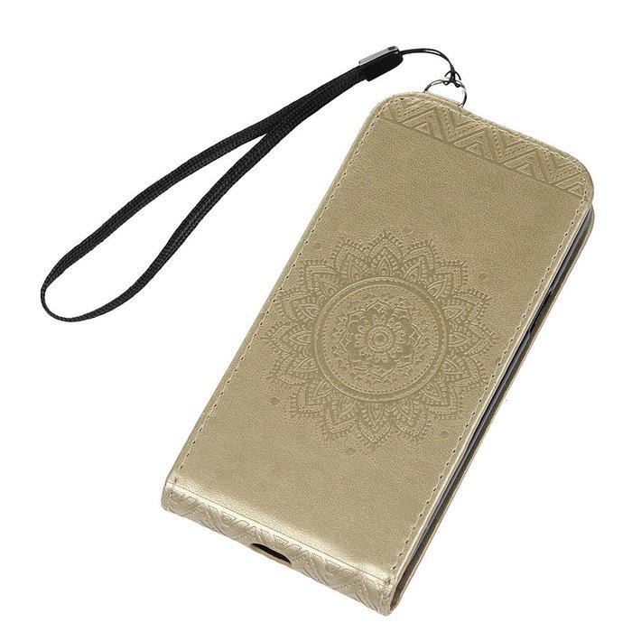 Badalink Galaxy S5 Mini Up-Down Open Folio Flip Case Kickstand Vertical PU Leather Embossed Totem Magnetic Snap... N13