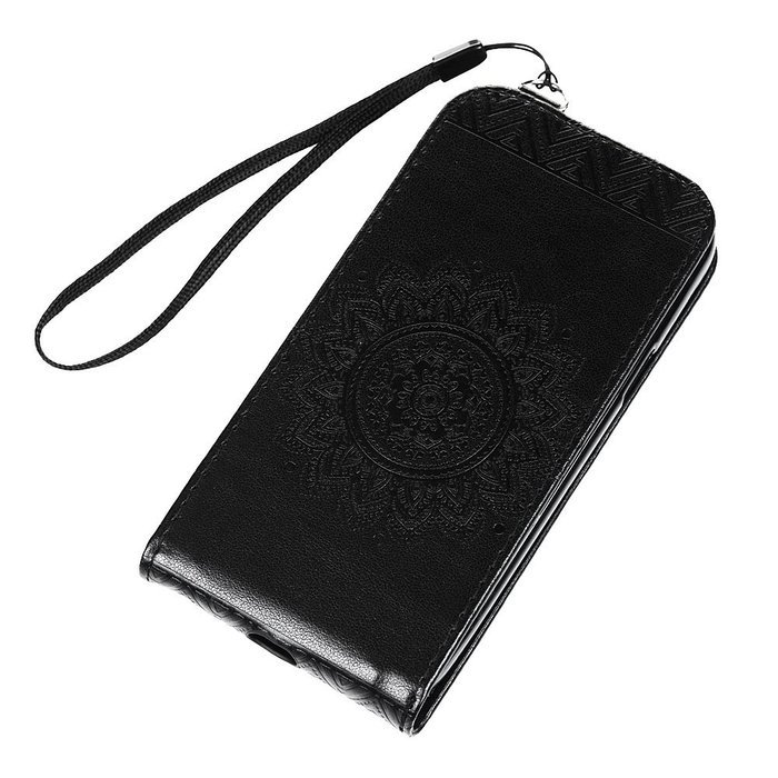 Badalink Galaxy S5 Mini Up-Down Open Folio Flip Case Kickstand Vertical PU Leather Embossed Totem Magnetic Snap... N14