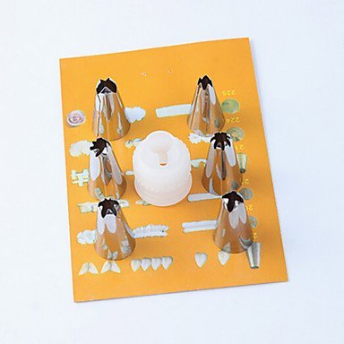 Y&XL&H 6Pcs Stainless Steel Icing Piping Nozzle Tip Cake Sugarcraft Pastry Coupler Perfect For Cake Cupcake Decorating N2