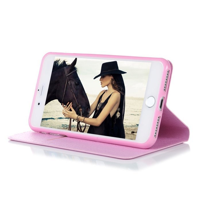 iPhone 7 Plus Case (5.5 inch) - Book Style Flip Stand Silk Pattern Wallet Case Magnetic Smart Closure PU Leather... N8