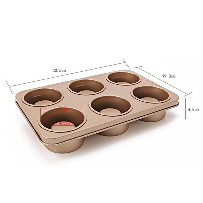 uxcell Casa-J Bakeware Popover Pans 6 Cup Nonstick Stainless Steel Champagne
