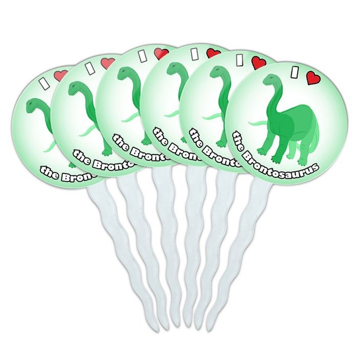 Set of 6 Cupcake Picks Toppers Decoration I Love Heart - Sloths N2