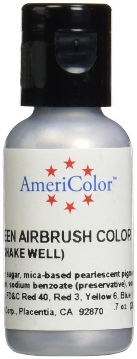 AmeriColor AmeriMist Edible Paint & Airbrush Colour - Silver Sheen - .65 oz