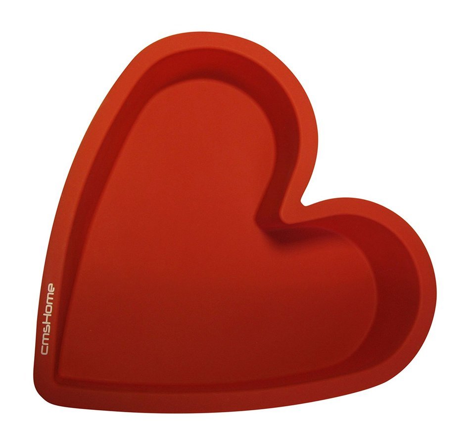Red Heart Cake Pan: cmsHome Premium Food Grade Silicone Non-Stick Non-Toxic Heart Pan 9 X 9.5 N4