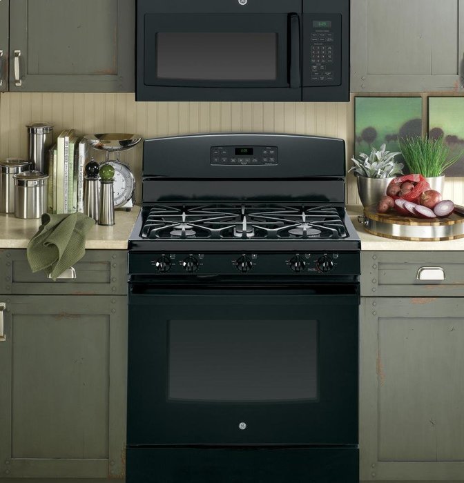GE JVM6172DFBB 1.7 Cu. Ft. Black Over-the-Range Microwave N8