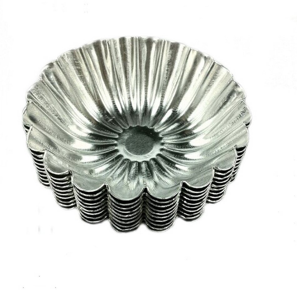 Dealglad 20pcs Aluminum Chrysanthemum Egg Tart Cupcake Cake Cookie Mold Lined Pudding Mould Tin Baking Tool N3
