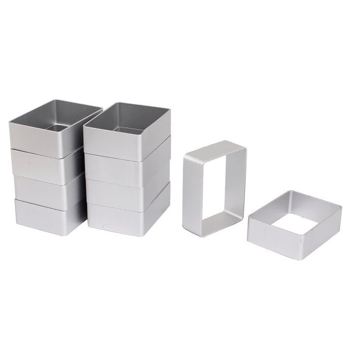 uxcell&reg; Cookie Biscuit Baking Cake Rectangle Aluminum DIY Mold Cutter 10pcs