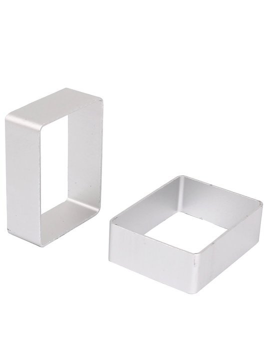 uxcell&reg; Cookie Biscuit Baking Cake Rectangle Aluminum DIY Mold Cutter 10pcs N2
