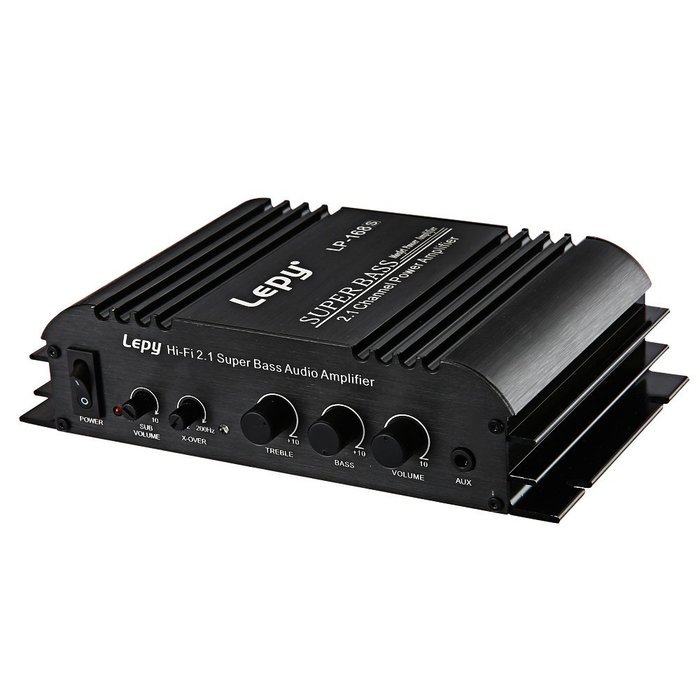 Robolife 2.1 Channel Mini Hi-Fi Stereo Bass Output Power Amplifier Black US Plug