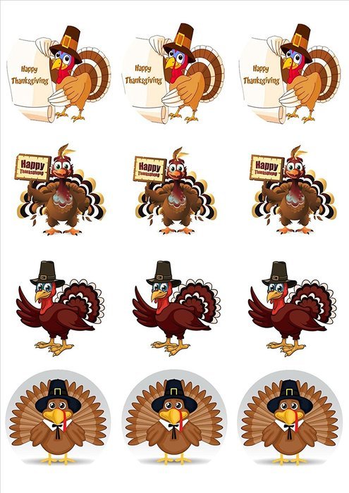 Thanksgiving Edible Cupcake Toppers
