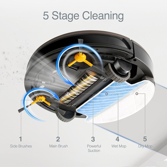 ECOVACS Deebot Multi Surface Floor Cleaning Robot Vacuum N4