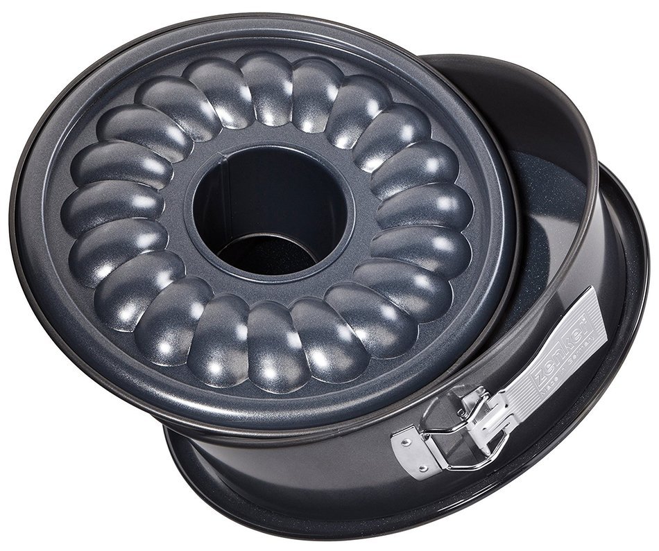 Zenker 7004 Springform "Deluxe" With Flat ad Tubular Base, Black/Metallic, 10.24"