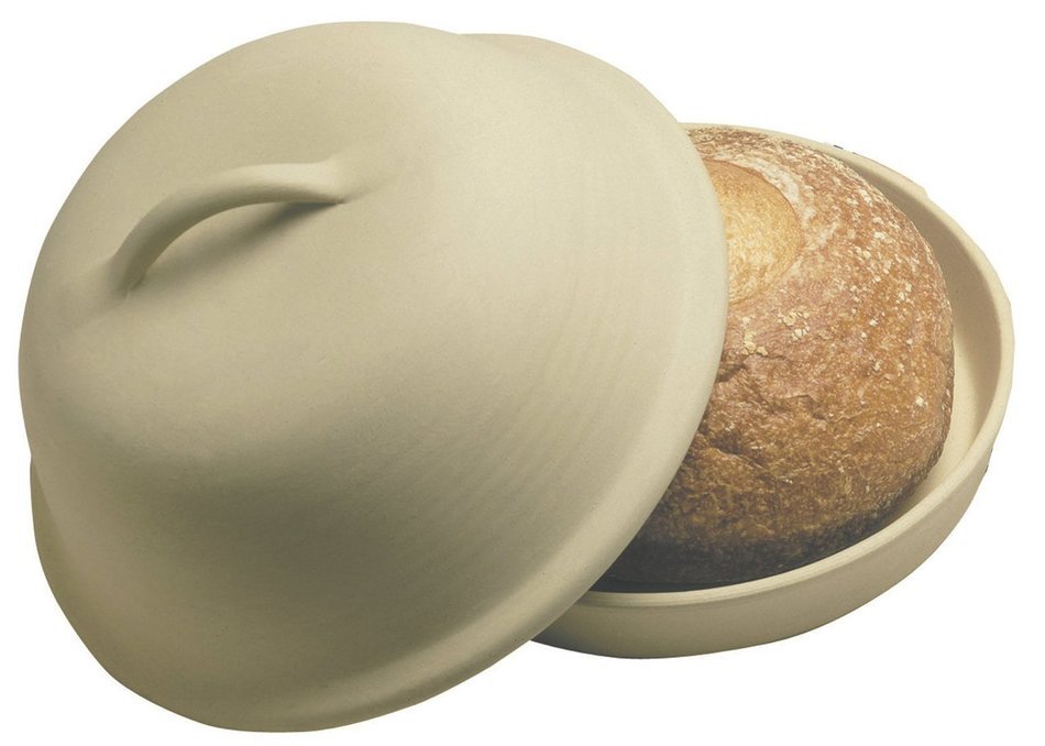 4-piece Superstone La Cloche Bread Baker, Scoring Tool, Round Banneton Proofing Basket, Cookbook Bundle N7