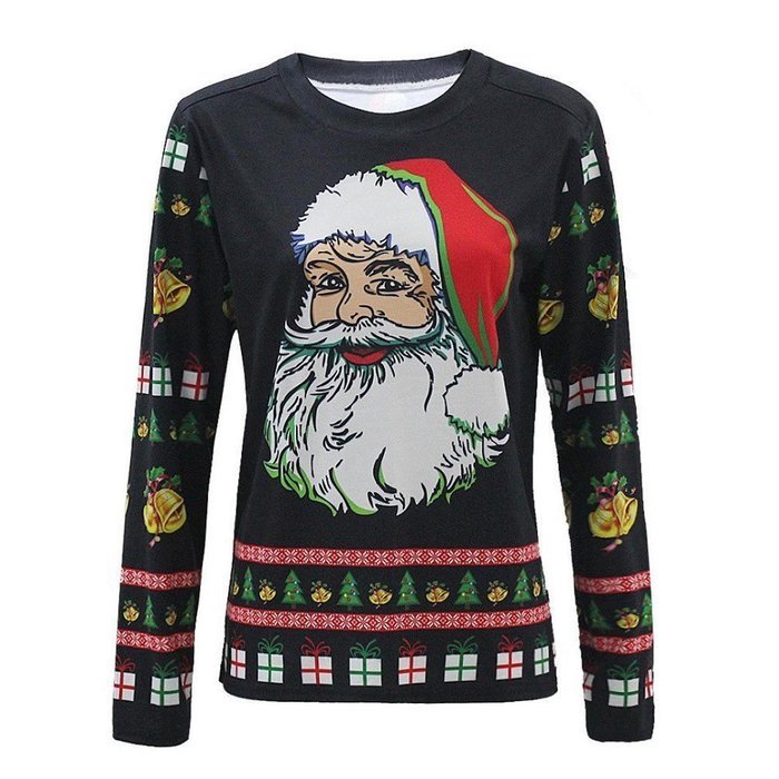 Sweatshirt,Morecome Women Long Sleeve Pullover Sweatshirt Santa Claus Christmas Tops N11