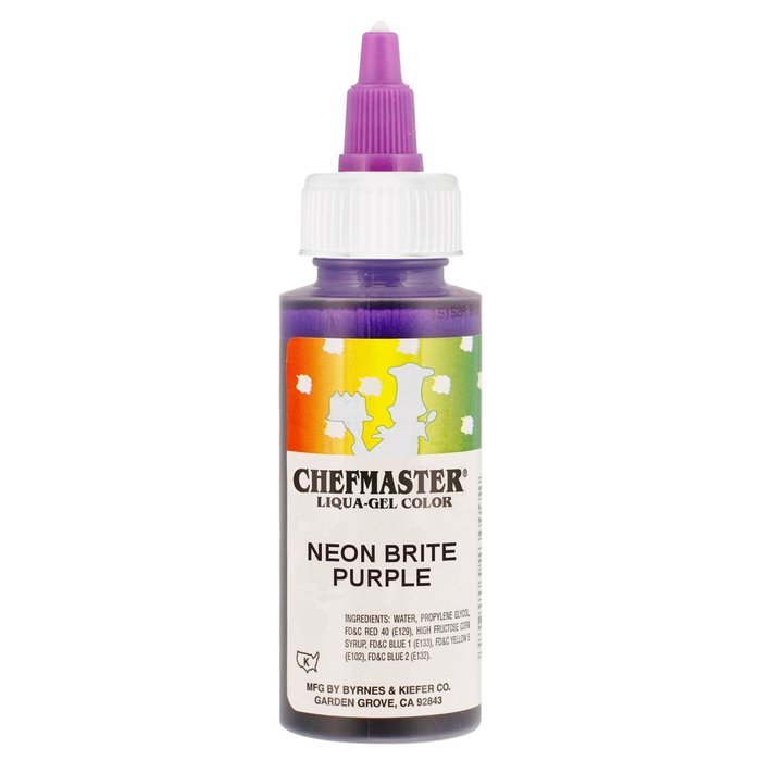 Chefmaster by US Cake Supply 2.3-Ounce Liqua-Gel Cake Food Coloring Neon Brite Purple