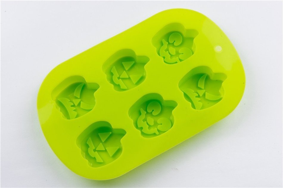 6 Cavity Pumpkin Holloween Silicone Handmade DIY Cake Chocolate Jello Pudding Mold 3D Soap Candle Mold