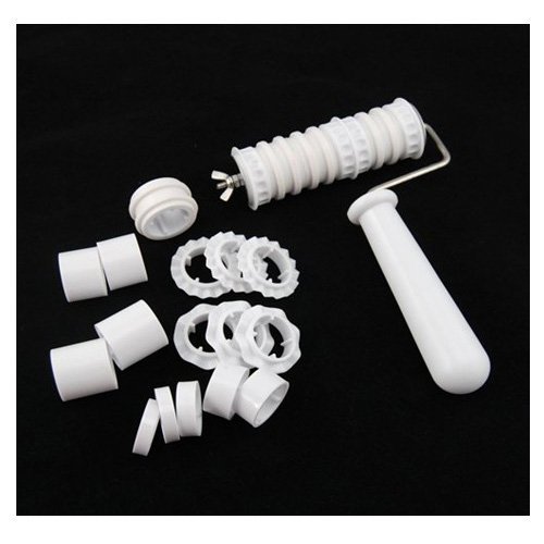 TOOGOO(R) Fondant Ribbon Cutter Roller Embosser Cake Becorating