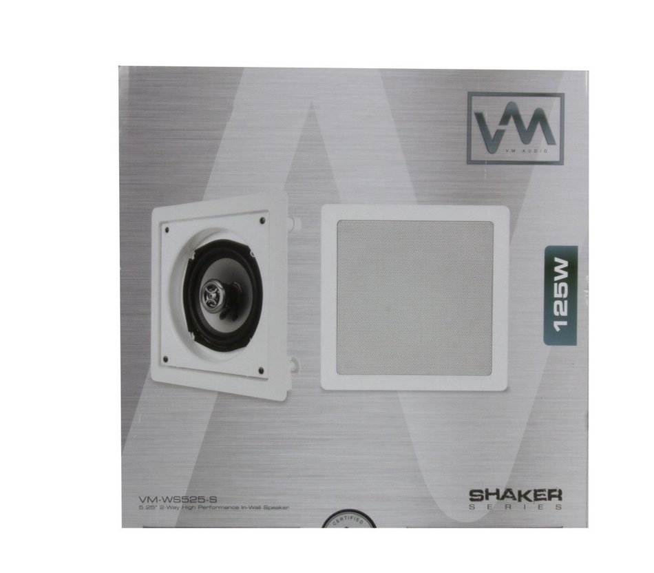 VM AUDIO Shaker 5.25" 125 Watt 2 Way In-Wall Surround Sound Home Speakers Single