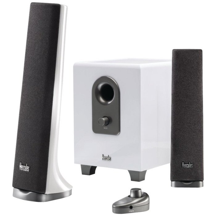 Hercules XPS 2.1 40 Slim Speaker System, 3-Piece, White