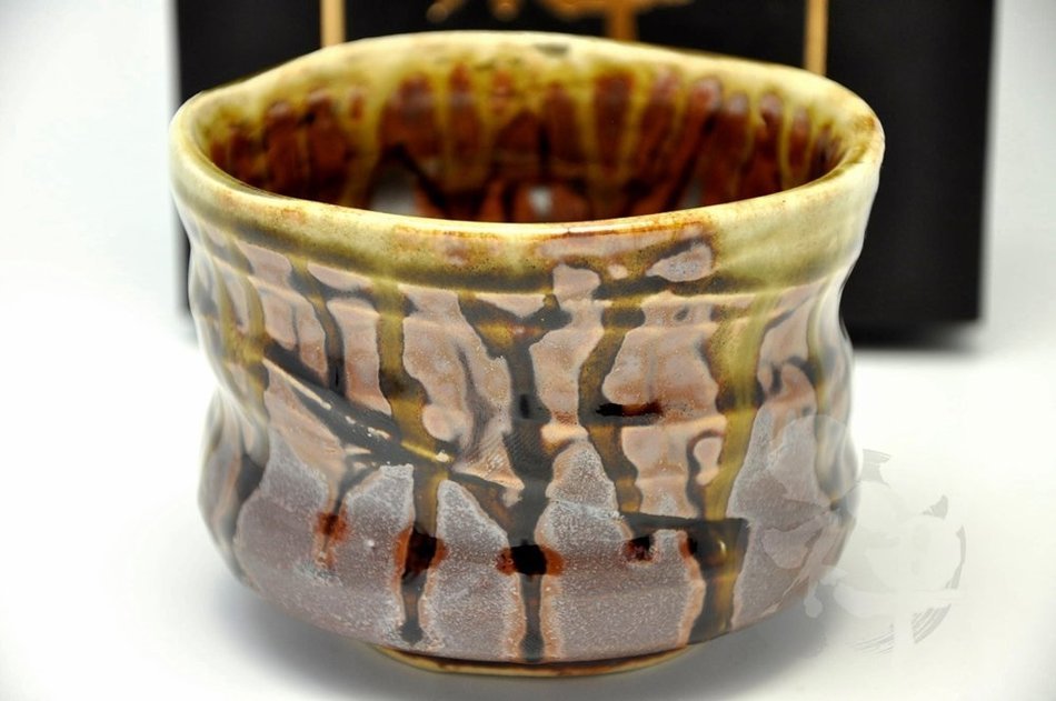 Japanese Mino Yaki ware Matcha Bowl Green Tea 11 / 11 / 8cm (4.3 / 4.3 / 3.1inch)[7316] N3