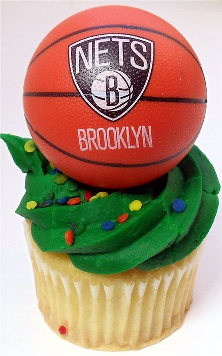 BROOKLYN NETS 14 Piece NBA Basketball Birthday Party Cupcake Topper Set - Includes All Cupcake Toppers and Accessories... N2